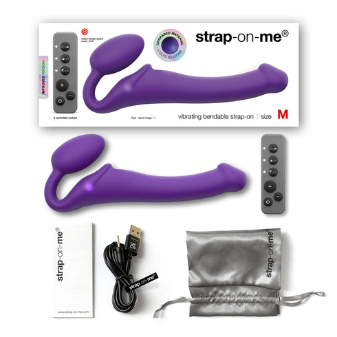 Vibrating Strap-on Remote Controlled 3 Motors  Color Purple